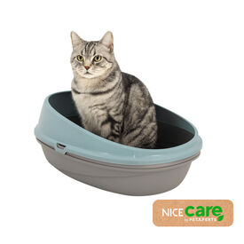 Nice Care Eco Caixa de areia Redonda azul para gatos
